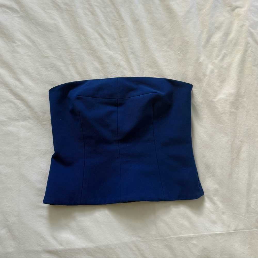 Zara Blue Strapless Top